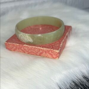 Vintage Black Green Jade Bangle